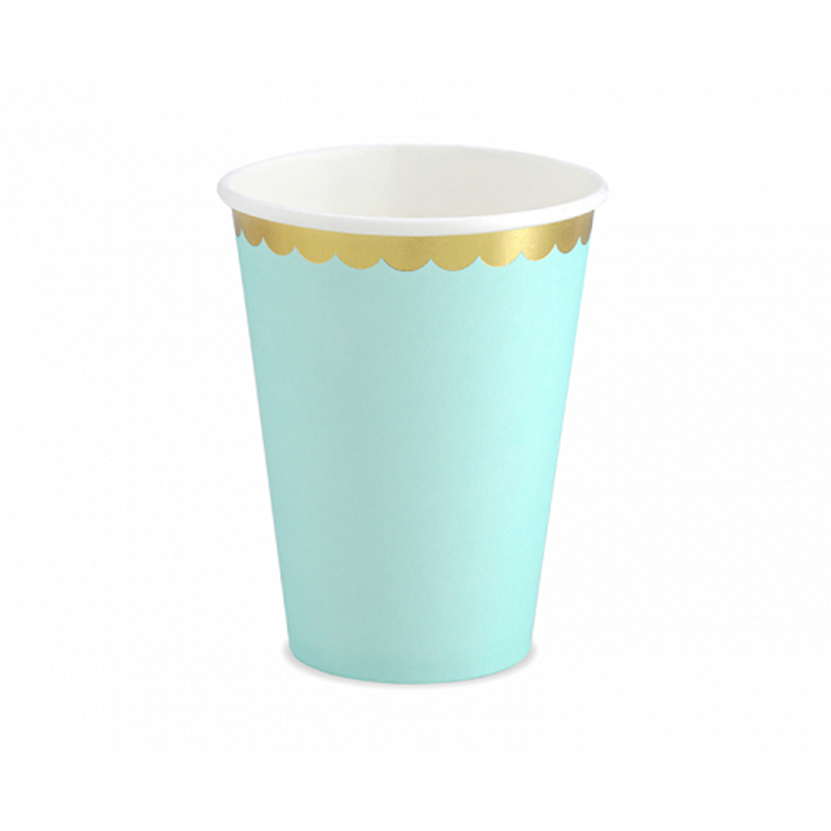 6 Pappbecher Trend - 220ml - Pastell Mint