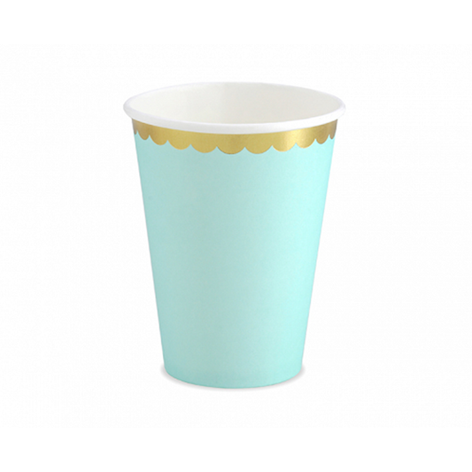6 Pappbecher Trend - 220ml - Pastell Mint