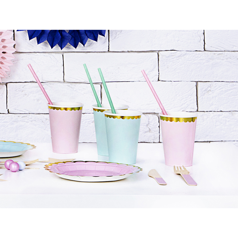 6 Pappbecher Trend - 220ml - Pastell Mint