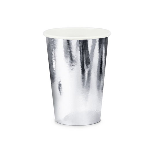 6 Pappbecher Trend - 220ml - Silber