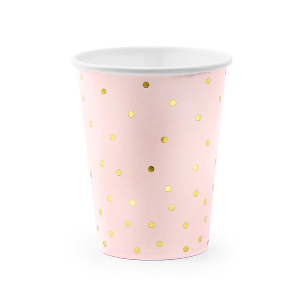 6 Pappbecher Trend - 260ml - Dots Rosa