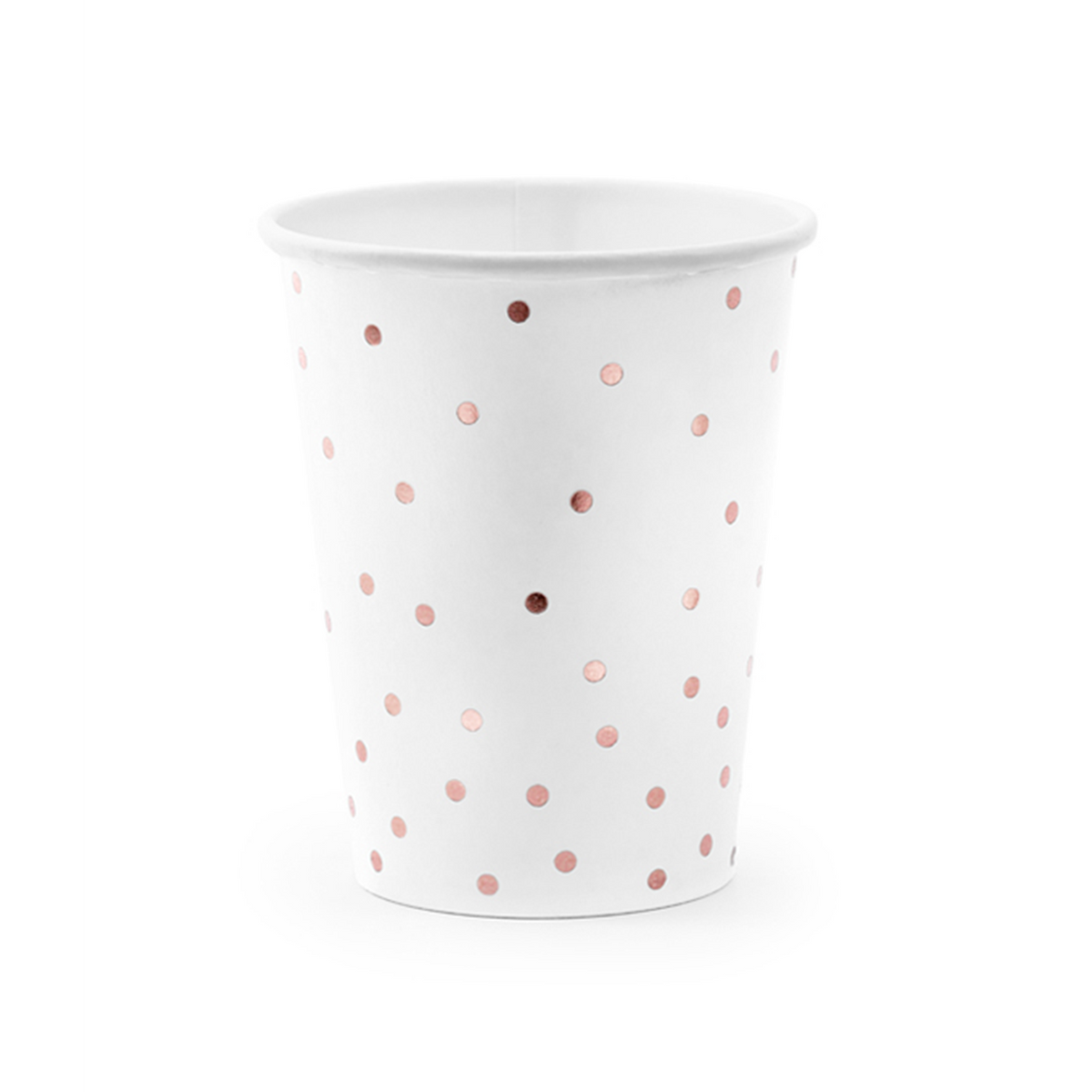 6 Pappbecher Trend - 260ml - Dots Weiß
