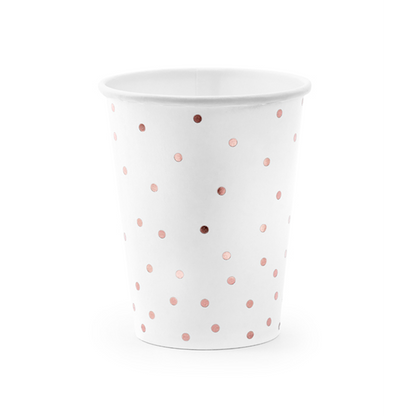 6 Pappbecher Trend - 260ml - Dots Weiß