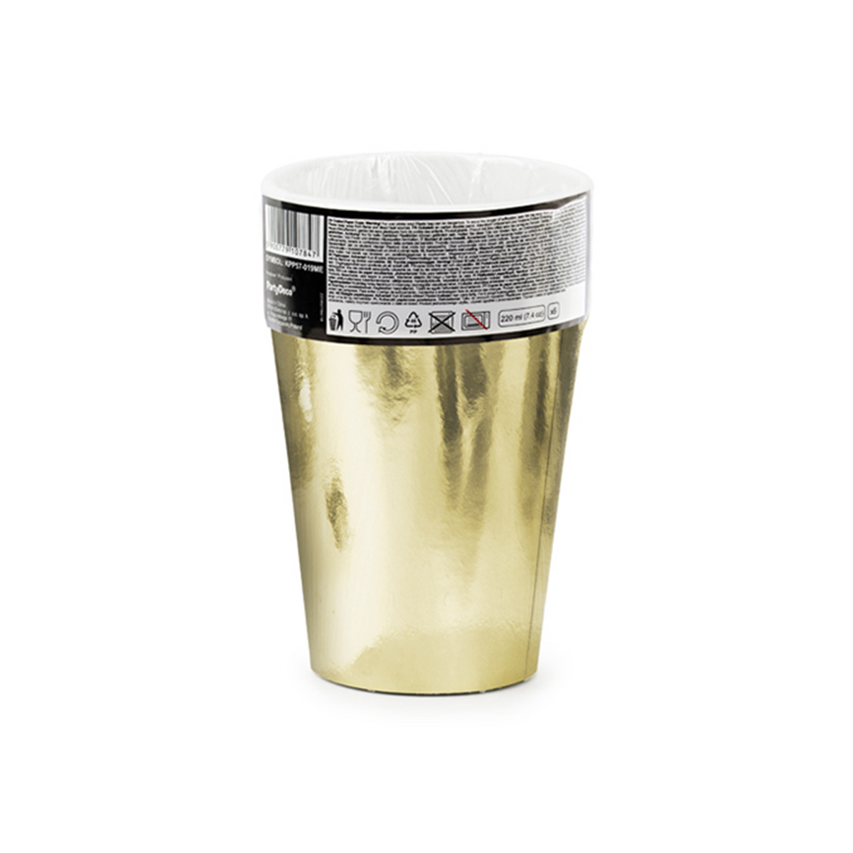 6 Pappbecher Trend - 220ml - Gold