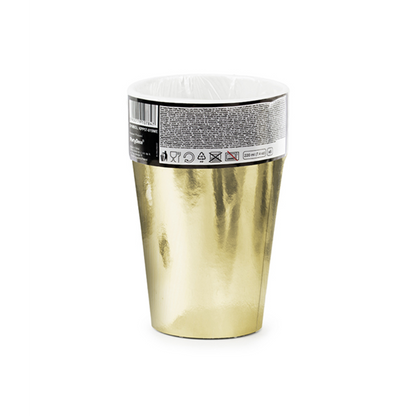 6 Pappbecher Trend - 220ml - Gold