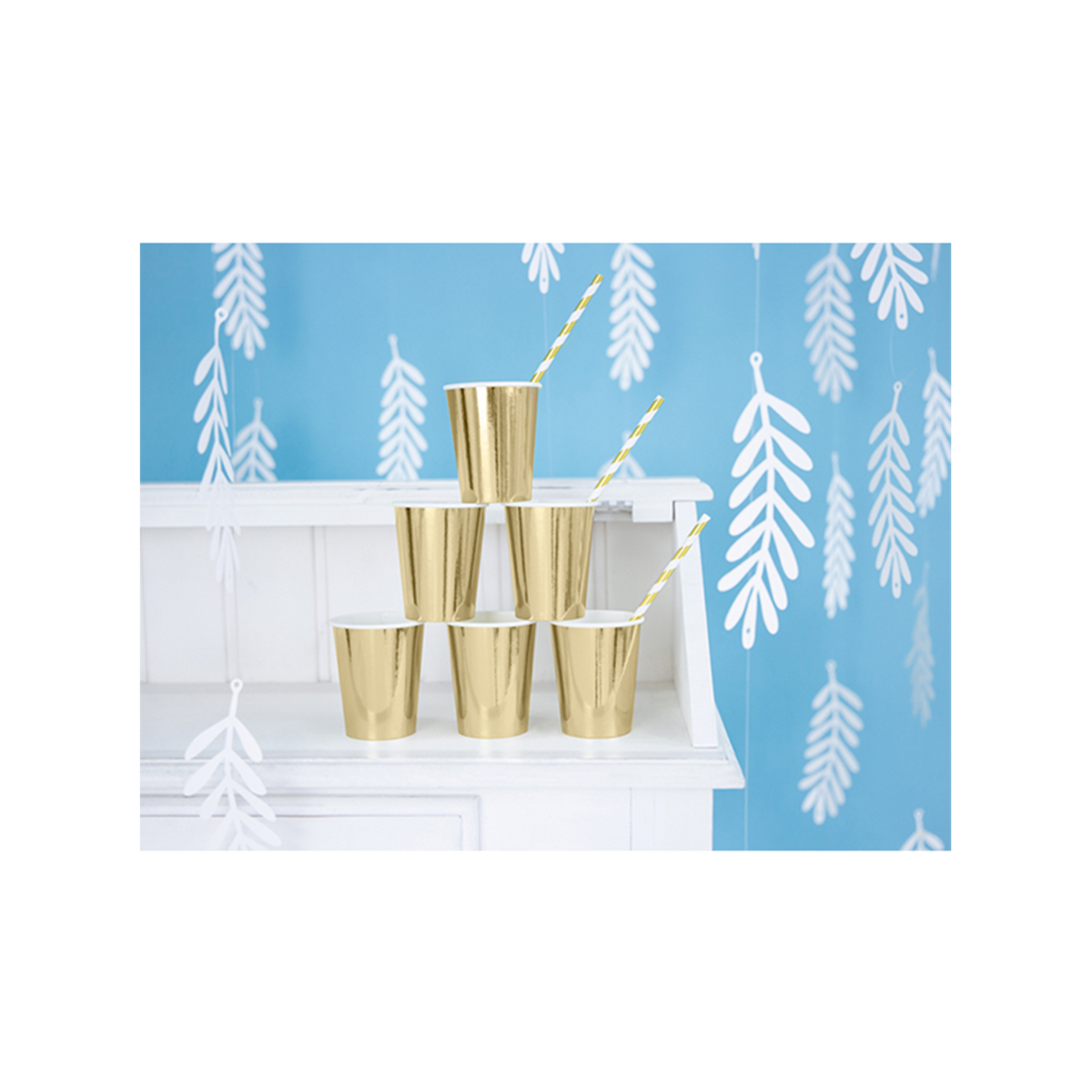 6 Pappbecher Trend - 220ml - Gold