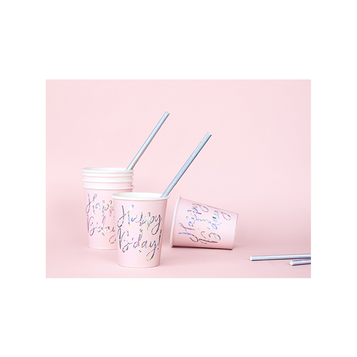 6 Pappbecher Trend - 220ml - Happy Birthday Shine