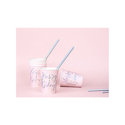 6 Pappbecher Trend - 220ml - Happy Birthday Shine