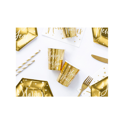 6 Pappbecher Trend - 220ml - Happy New Year