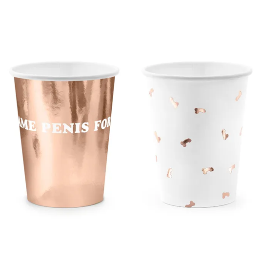 6 Pappbecher - 220ml - Same penis forever - Mix