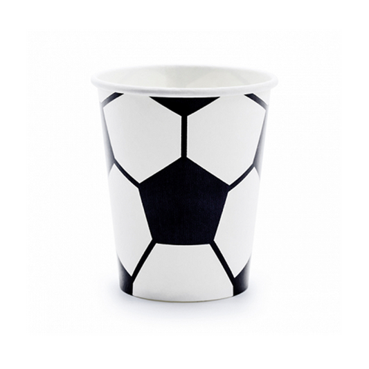 6 Pappbecher Trend - 220ml - Football