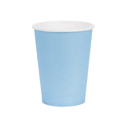 6 Pappbecher  - Hellblau - 250ml