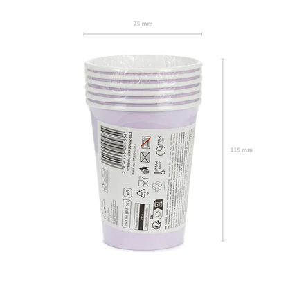 6 Pappbecher  - Lavendel - 250ml