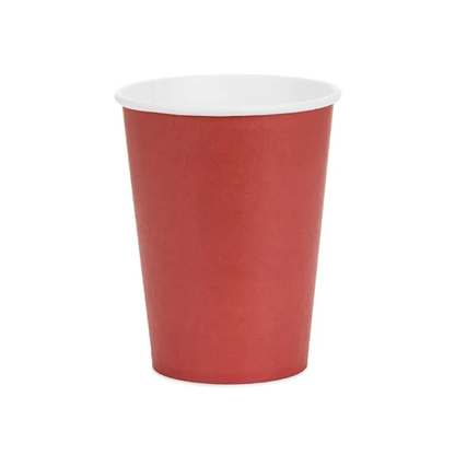 6 Pappbecher  - Dunkelrot - 250ml