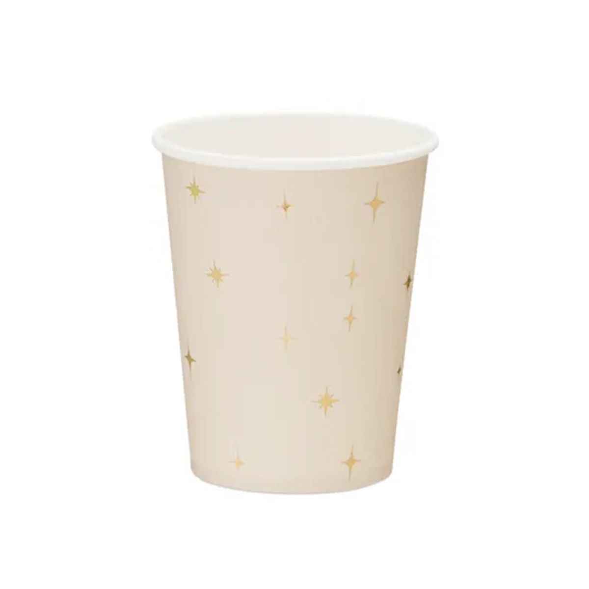6 Pappbecher - 220ml - Goldene Sterne