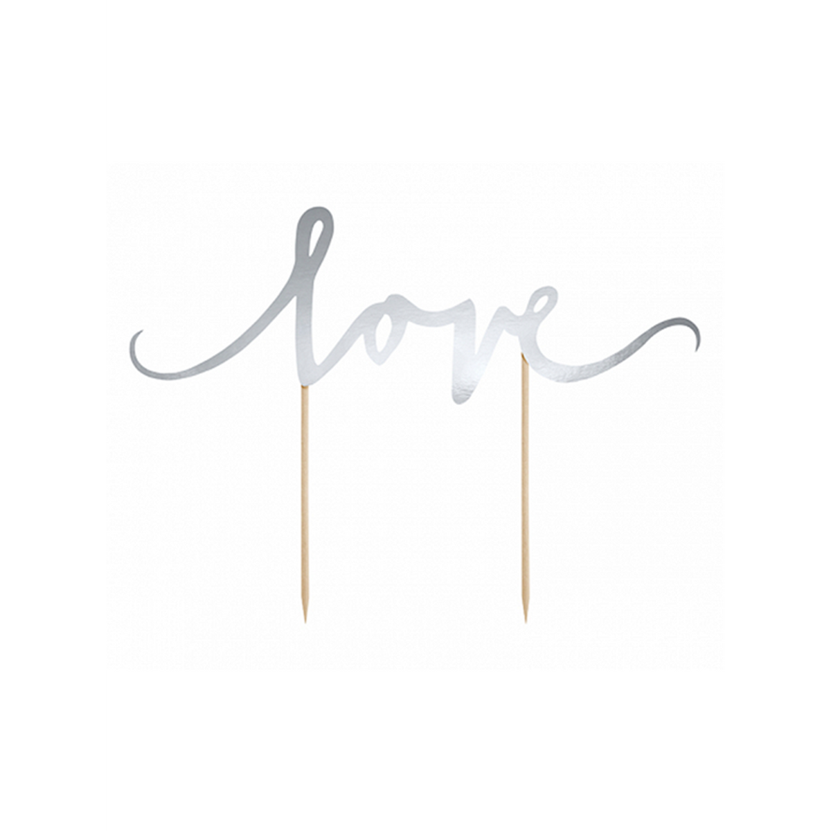 1 Cake Topper - Love - Silber