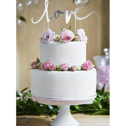 1 Cake Topper - Love - Silber