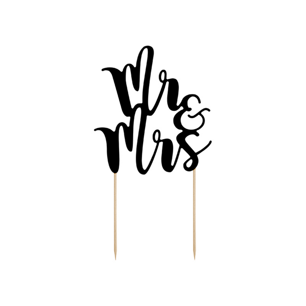 1 Cake Topper - Mr & Mrs - Schwarz