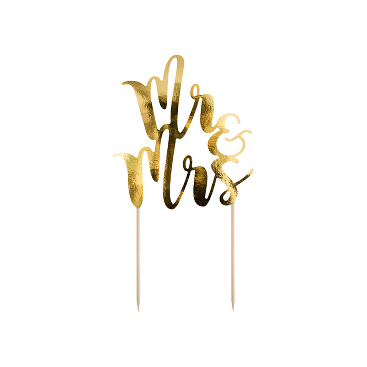 1 Cake Topper - Mr & Mrs - Gold