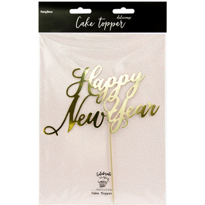 1 Cake Topper - Happy New Year - Gold