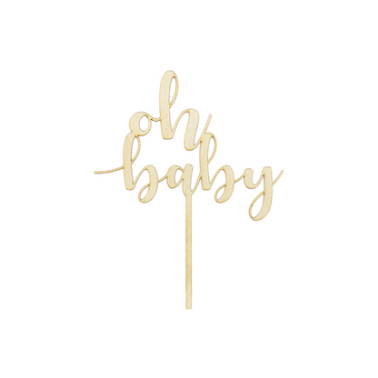 1 Cake Topper - Holz - Oh baby
