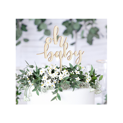 1 Cake Topper - Holz - Oh baby