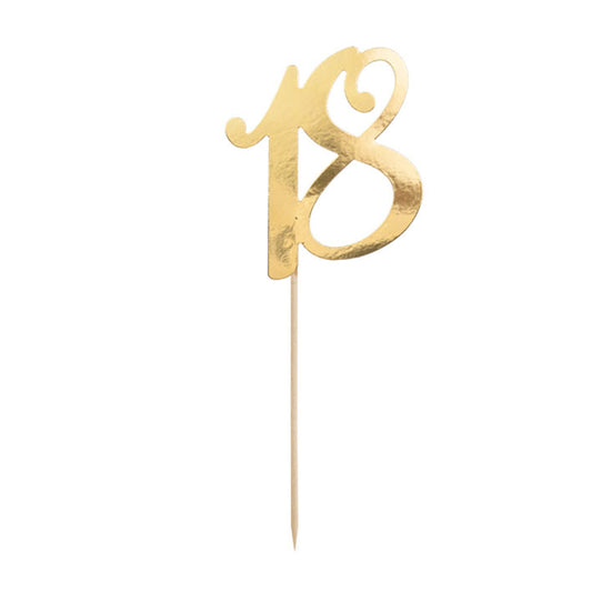 1 Cake Topper - 18 - Gold