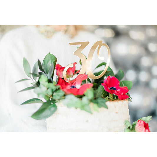 1 Cake Topper - 30 - Gold