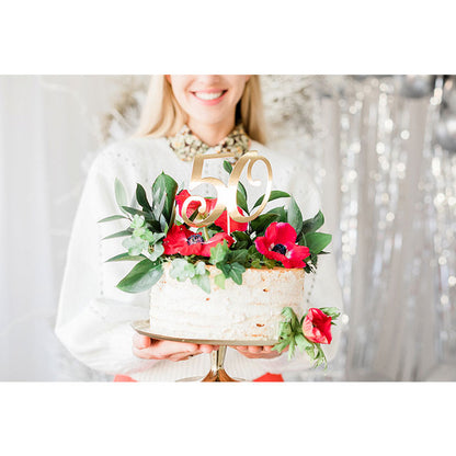1 Cake Topper - 50 - Gold
