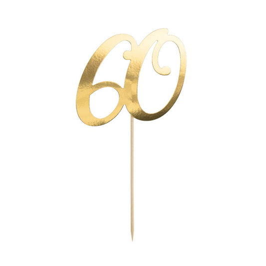 1 Cake Topper - 60 - Gold