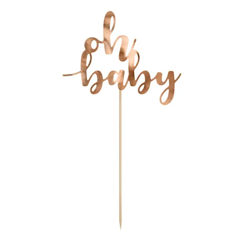 1 Cake Topper - Oh baby - RoseGold