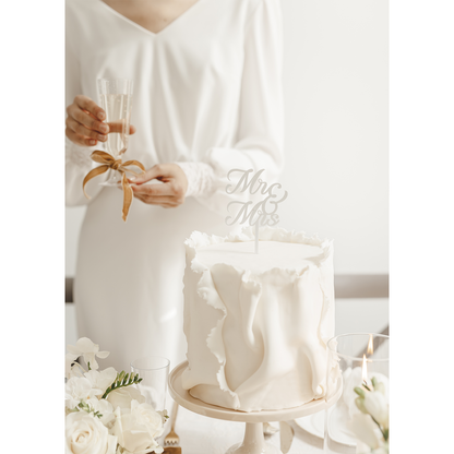 1 Acryl Cake Topper - MR & MRS - Weiß