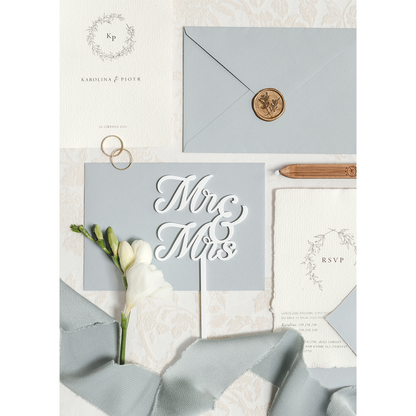 1 Acryl Cake Topper - MR & MRS - Weiß