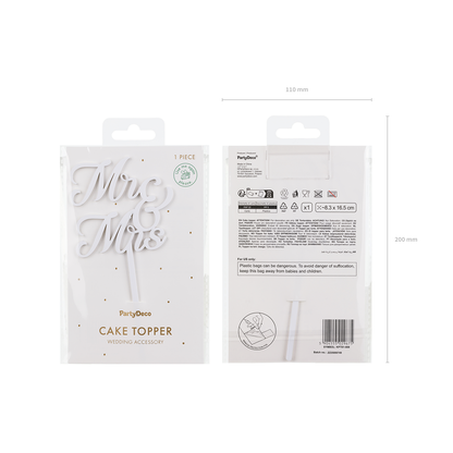 1 Acryl Cake Topper - MR & MRS - Weiß