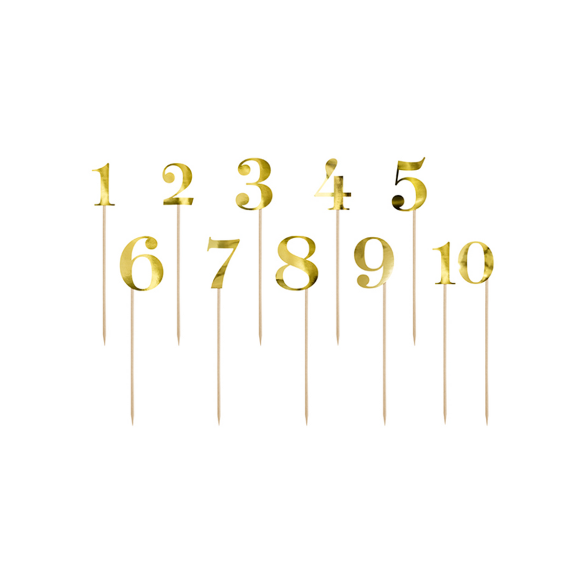11 Cake Topper - Zahlenreihe - Gold