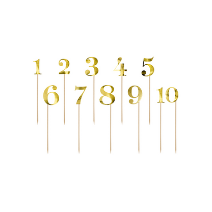 11 Cake Topper - Zahlenreihe - Gold