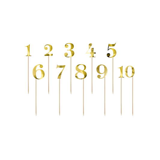 11 Cake Topper - Zahlenreihe - Gold
