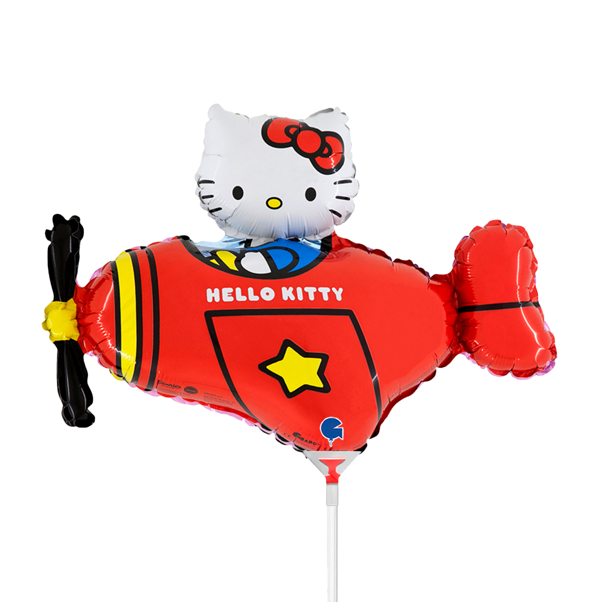 10 Miniballoons Airfilled - Hello Kitty Airplane Red (Unverpackt)
