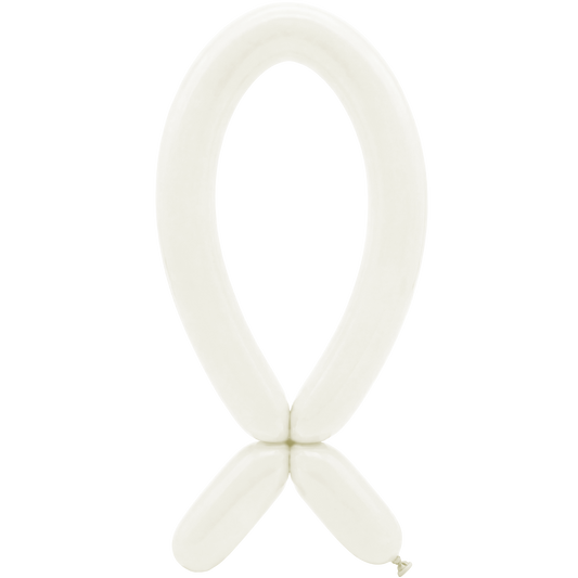 50 Modelling Balloons - Nozzle up - 5x152cm -  Almond White