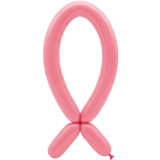 50 Modelling Balloons - Nozzle up - 5x152cm -  Rose