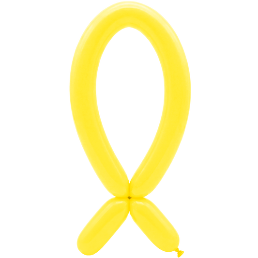 50 Modelling Balloons - Nozzle up - 5x152cm -  Yellow