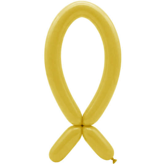 50 Modelling Balloons - Nozzle up - 5x152cm -  Mustard