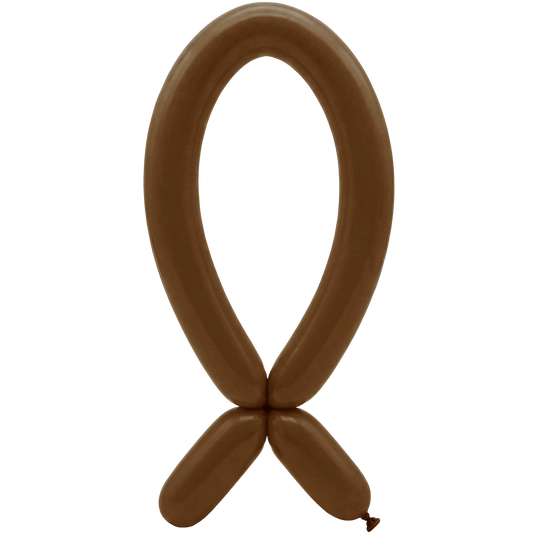 50 Modelling Balloons - Nozzle up - 5x152cm -  Coffee