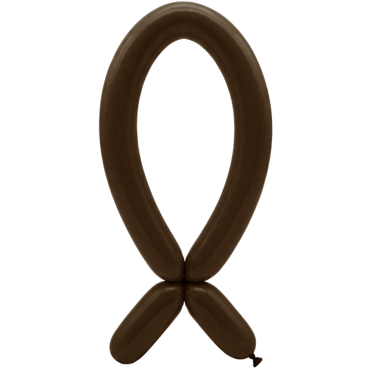 50 Modelling Balloons - Nozzle up - 5x152cm -  Chocolate Brown