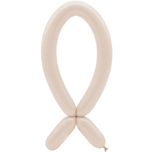 50 Modelling Balloons - Nozzle up - 5x152cm -  Pastel Dusk Cream