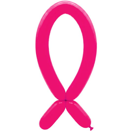 50 Modelling Balloons - Nozzle up - 5x152cm -  Neon Fuchsia