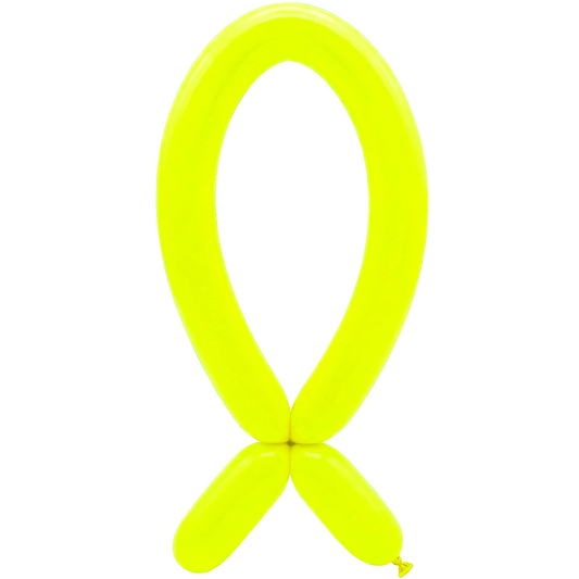 50 Modelling Balloons - Nozzle up - 5x152cm -  Neon Yellow