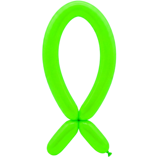 50 Modelling Balloons - Nozzle up - 5x152cm -  Neon Green