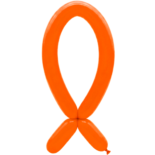 50 Modelling Balloons - Nozzle up - 5x152cm -  Neon Orange