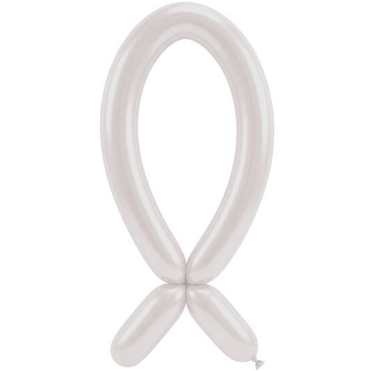 50 Modelling Balloons - Nozzle up - 5x152cm -  Pearl Pearl